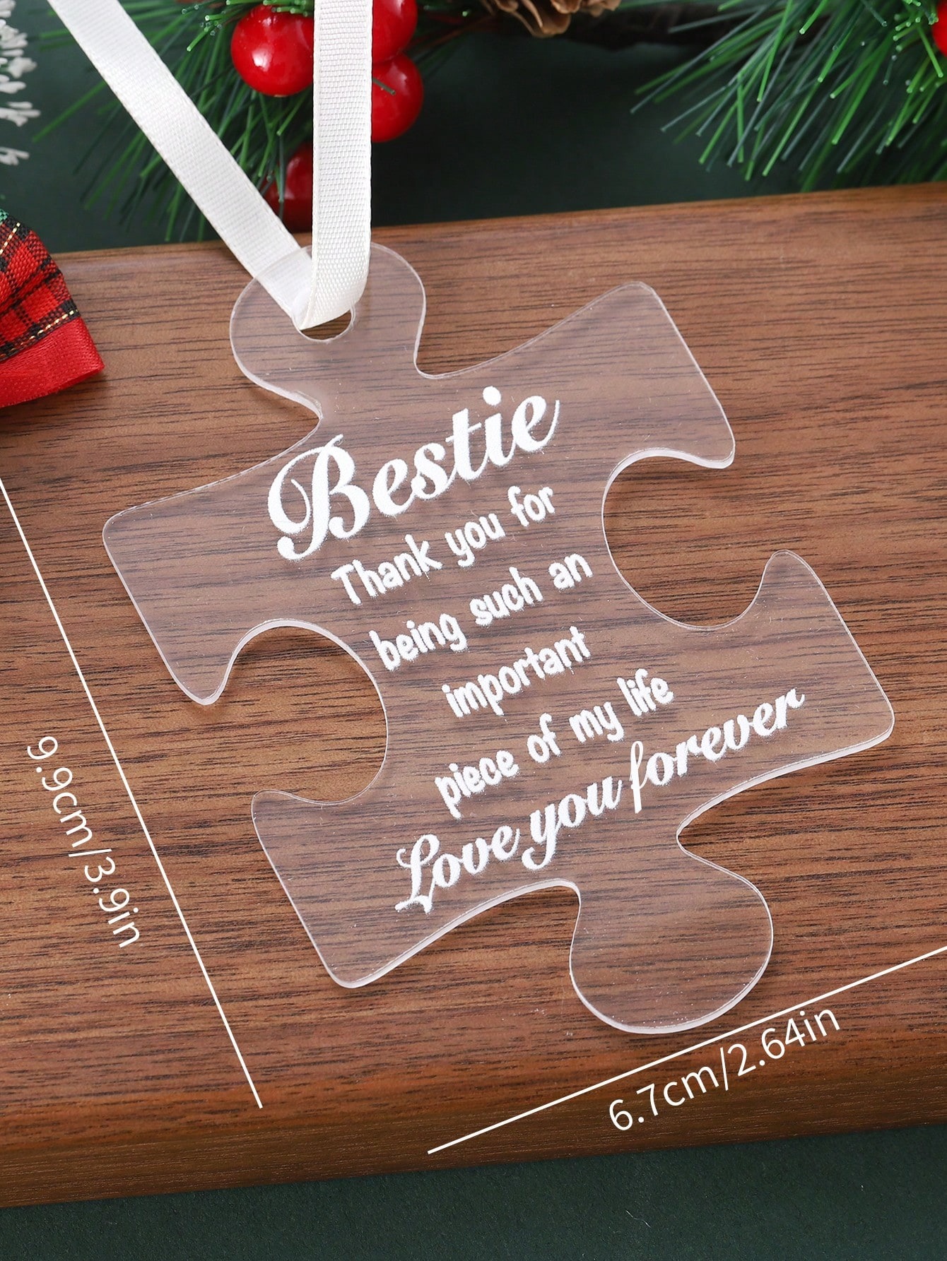 Acrylic Puzzle Decorative Hanging Ornaments, Christmas Tree Decorations